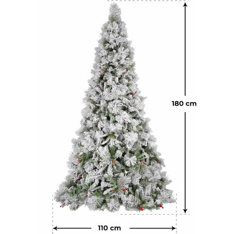 Albero di Natale Artificiale Innevato Argentato delle Murge Verde Altezza  180 cm