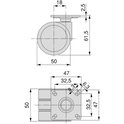 Ruote Per Mobili ZAB-S Con Bulloni – Plastica – Diametro 50-72 Mm – Kit Ricambio Universale - Foto 1
