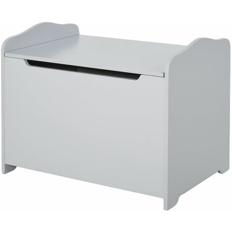 Cassapanca Baule Portagiochi 60x40x48 cm in MDF Grigio (1/5)