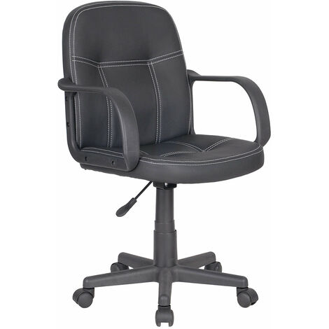 Poltrona da ufficio girevole in tessuto nero e strisce blu base con