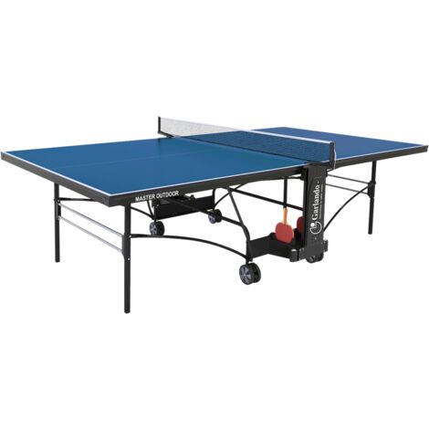 Tavolo da Pin Pong con Piano Blu e Ruote per Esterno Garlando Master Outdoor