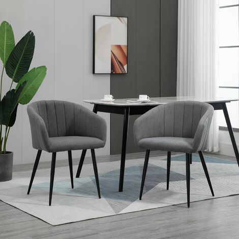 Set 8 sedie imbottiti da pranzo cucina soggiorno design elegante in lino  nero