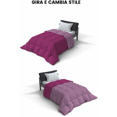 Trapunta Invernale Matrimoniale Doubleface 300gr Lilla/Fuxia