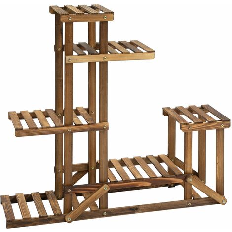 Scaffale Portavasi 6 Livelli 98x28x96,5 cm in Legno di Abete (1/5)