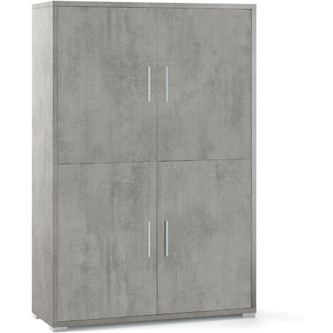 Mobile con 4 Ante 108x161x41 cm Cemento (1/3)