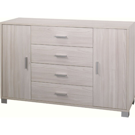 Mobile 2 Ante 4 Cassetti 136x86x41 cm Olmo Chiaro