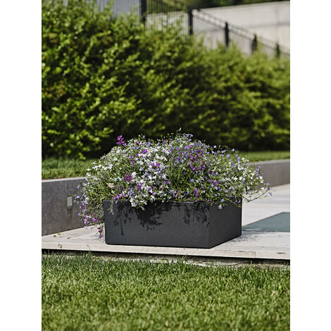 Vaso da giardino alto in plastica riciclabile 100% design moderno bianco  altezza 65 cm