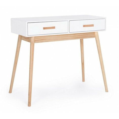 Consolle bianca con cassetti in rovere Fintan | Maisons du Monde