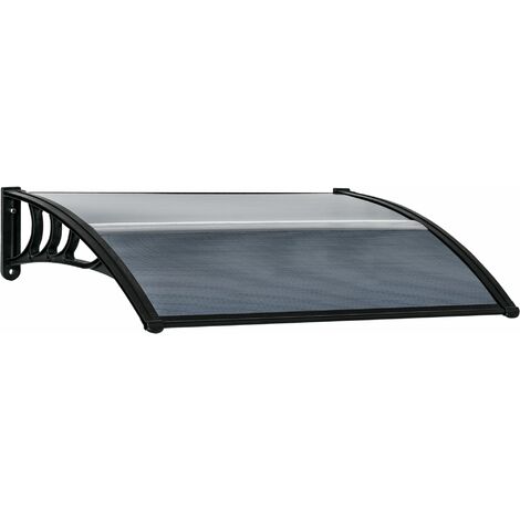Pensilina Tettoia 100x80 cm in Policarbonato Anti-UV Nero (1/5)
