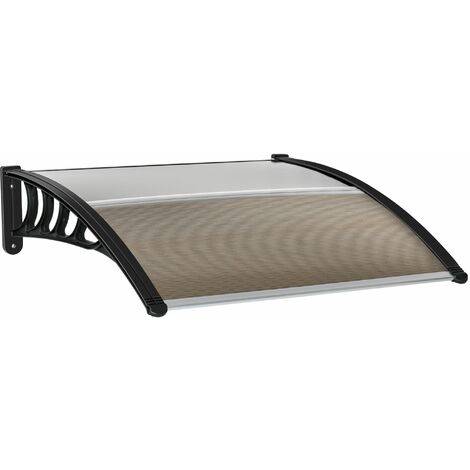 Pensilina Tettoia 100x100x26 cm in Policarbonato Anti-UV Marrone (1/5)