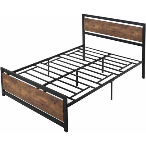 VECELO Telaio per letto 140 x 190 cm, rete con piattaforma