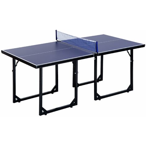 Tavolo da Ping Pong per Bambini Pieghevole 182x91x76 cm in Acciaio e MDF Blu (1/5)