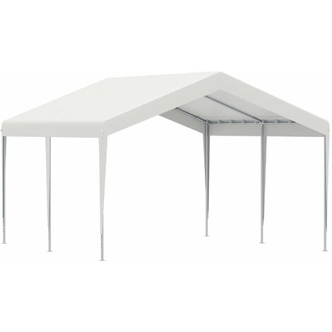 Gazebo da Giardino Garage Portatile 4x4x2,85m in tessuto PE Bianco (1/5)