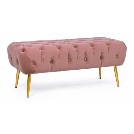 Panca Giacinta Polignac in Tessuto effetto Velluto Rosa