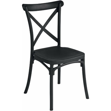 Sedia Impilabile da Giardino 47x55x90 cm in Polipropilene Antracite (1/3)