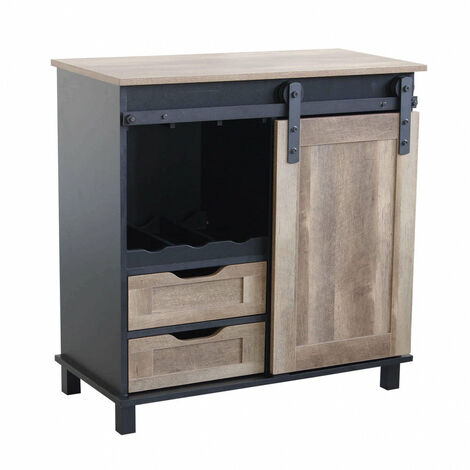 Mobile Yvan 80x40x82 h cm in Legno Nero (1/5)