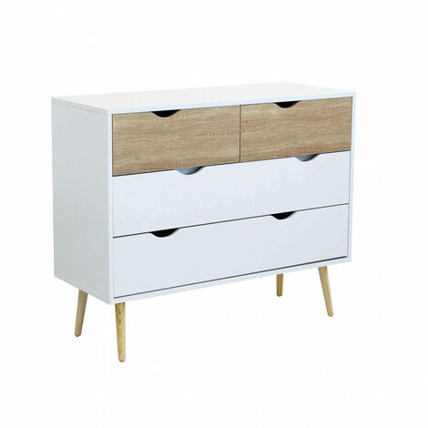 Mobile Terence 99x39x82 h cm in Legno Bianco (1/5)