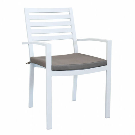 Poltrona Formentera con Cuscino 46x62x84 h cm in Alluminio Bianco (1/5)
