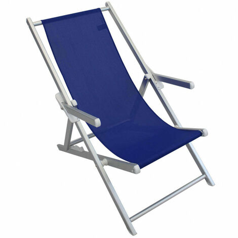 Sdraio Mare Textilene con Braccioli 98x67,5x106 h cm in Textilene Blu (1/3)