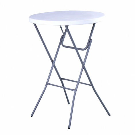 Tavolo Catering Pieghevole 80x110 h cm in Acciaio Bianco (1/3)