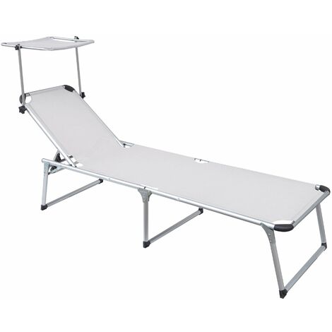 Set Di 2 Lettini Da Giardino Nilo - In Alluminio E Textilene, Schienale Regolabile, Grigio Antracite - Foto 9