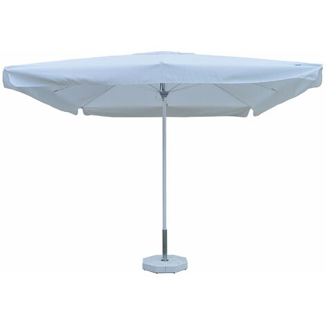 VOMERO Ombrellone Professionale 3x3 Mt In Alluminio - Bianco Lucido Per Giardino E Spiaggia