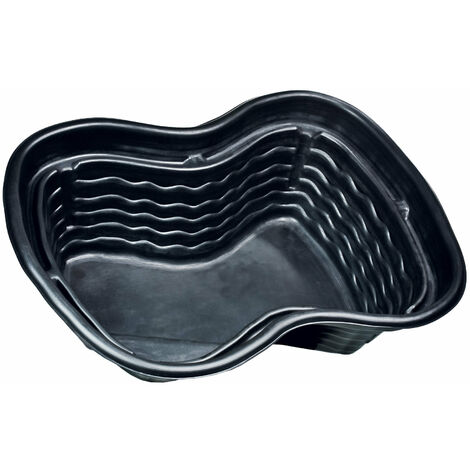 Laghetto Artificiale Termoformato in PE 124x90x58 cm 250 Litri Nero