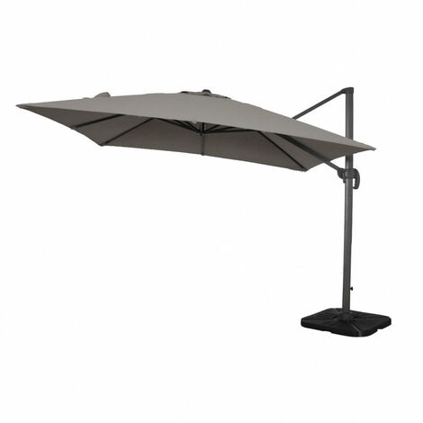 Ombrellone Da Giardino Decentrato Darwin 3x4 M - Grigio, Telo In Poliestere Con Palo In Alluminio