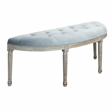 Panca Margi in Velluto Grigio 125x45x48 h cm in Legno Grigio (1/5)