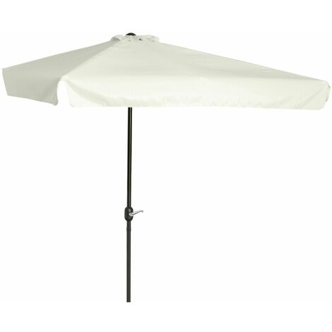 Mezzo Ombrellone da Giardino 230x130x249 cm in Metallo e Poliestere Crema