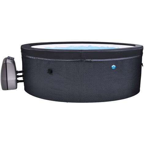 Vasca Idromassaggio da Esterno Semirigida Riscaldata 4 Posti Ø156x70 cm NetSpa Vita Nera