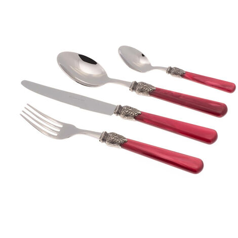 Servizio Set di Posate 24 Pezzi in Acciaio Inox Rivadossi Sandro Elena Bordeaux