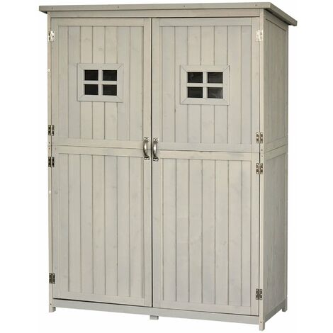 Casetta Box da Giardino 127,5x50x164 cm in Legno di abete Grigio Chiaro