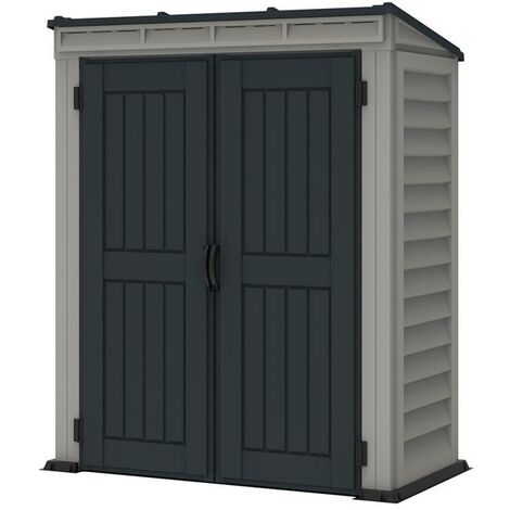 Casetta da Giardino Porta Attrezzi 91x170x202 cm in PVC Grigio/Grigio Scuro