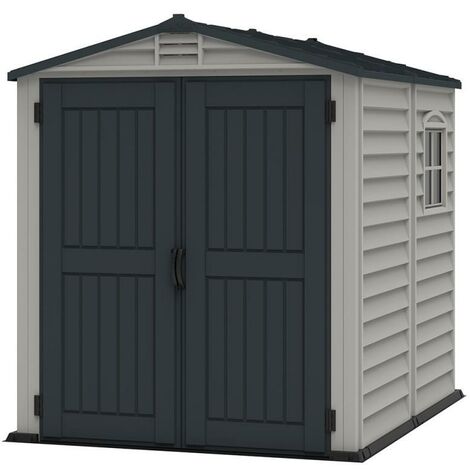 Casetta da Giardino Porta Attrezzi 187x190x213 cm in PVC Grigio/Grigio Scuro