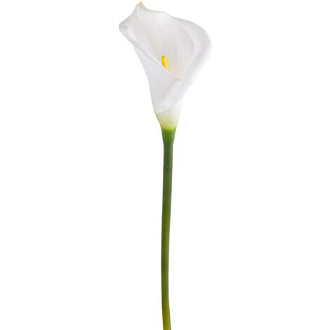 Set 6 Fiori Artificiali di Calla Semi Aperta Altezza 66 cm Bianco