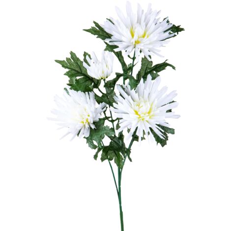Set 6 Fiori Artificiali di Spidere a 4 Diramazioni Altezza 82 cm Bianco