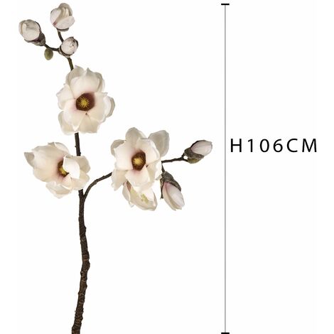 Magnolia Artificiale con 9 Fiori Artificiali Altezza 106 cm