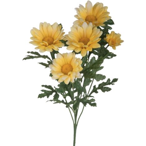 Cesto di fiori artificiali in seta con margherite, da appendere, con cesto appeso, per casa e ufficio, per giardino, patio, portico, decorazione