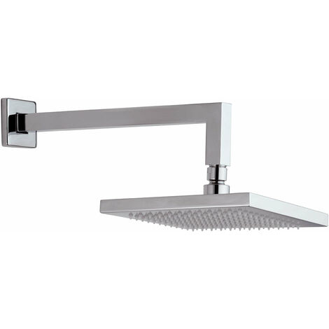 Soffione Doccia Quadrato In Acciaio Inox 25X25 Cm Effetto Pioggia Con Ugelli Anticalcare Ultrasottile 83635923
