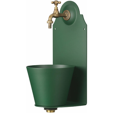 Fontana a Parete da Giardino con Rubinetto Belfer 42/PR Verde