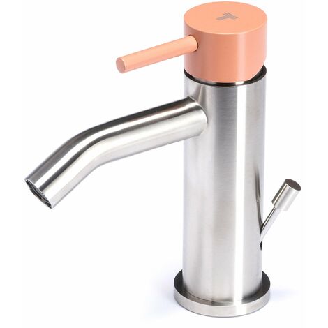 Rubinetto Miscelatore Monocomando Bidet in Acciaio Inox Maniglia Cipria (1/2)