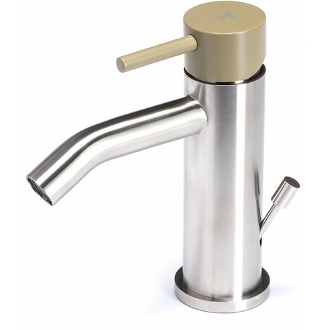 Rubinetto Miscelatore Monocomando Bidet in Acciaio Inox Maniglia Ulivo (1/2)