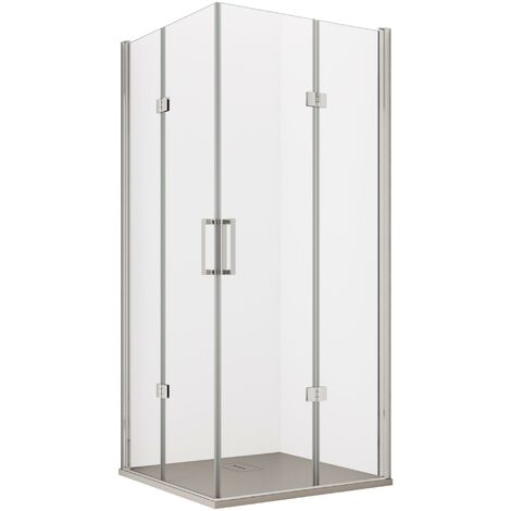 Box Doccia Angolare 70x80 cm 2 Ante Scorrevoli a Libro in Cristallo Trasparente 6mm H195 Bonussi Lena (1/5)