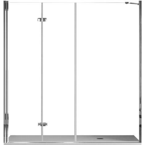 Porta Parete Doccia 135 cm 1 anta a Libro in Cristallo trasparente 6mm H195 Bonussi Lorena (1/5)