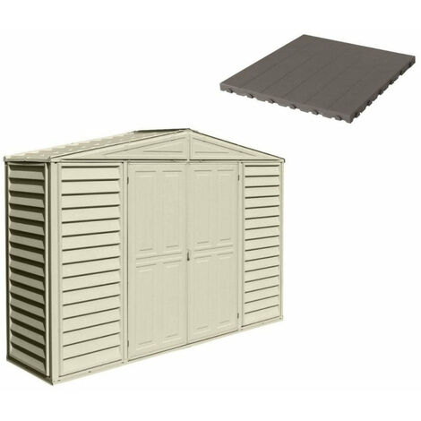 Pavimento per Casetta Box da Giardino 320x81x233 cm in Plastica Grigio