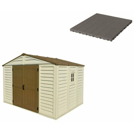 Pavimento per Casetta Box da Giardino 325x240x233 cm in Plastica Grigio