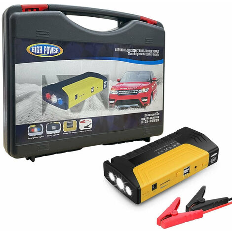 Jump Starter per Auto 300A 15000mAh Kit Emergenza Cavi Torcia Power Bank