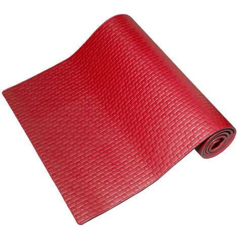 Tappeto per Yoga Fitness 173x61 cm Spessore 8 mm Rosso