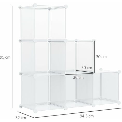 Scarpiera Modulare Dibea 9 Scomparti - Cubi In Plastica Trasparente 30x30 Cm, Per Scarpe E Ordinare